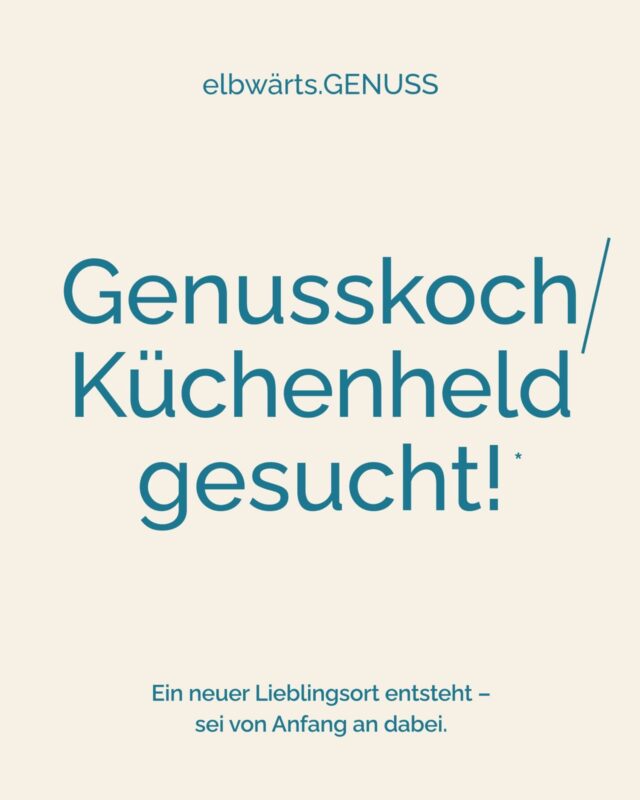 Wir wachsen und suchen dafür genau dich.Für unser entstehendes Hafenquartier elbwaerts.455 suchen wir einen
Genusskoch / Küchenheld (m/w/d), der Lust hat, diesen besonderen Ort kulinarisch mit Leben zu füllen.Direkt an der Elbe entsteht ein Platz zum Ankommen, Verweilen und Genießen mit Restaurant, Übernachtungsmöglichkeiten und Stellplätzen.Wenn du gerne kochst, mit Liebe zum Detail arbeitest und Freude daran hast, Menschen mit gutem Essen ein Lächeln ins Gesicht zu zaubern, dann passt du wunderbar zu uns.Alle offenen Stellen findest du über den Link in unserer Bio. Vielleicht kennst du auch jemanden, der genau hier seinen Platz finden würde.Bewirb dich jetzt online oder per Mail: willkommen@elbwaerts455.deBei Fragen melde dich gern bei: Ernst Volkhardt (Geschäftsführer)
0176 / 13 99 44 34Wir freuen uns auf dich!☺️