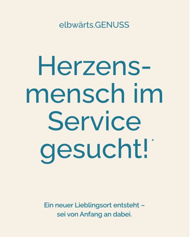 Wir wachsen und vielleicht mit dir.Für unser neues Hafenquartier elbwärts.455 direkt an der Elbe suchen wir Servicemitarbeiter (m/w/d), die Freude daran haben, Gäste willkommen zu heißen und diesen besonderen Ort mit Leben zu füllen.Hier entsteht ein Platz zum Ankommen, Verweilen und Genießen mit Restaurant, Übernachtungsmöglichkeiten und Stellplätzen direkt am Wasser.Ob Kaffee servieren, ein freundliches Lächeln verschenken oder dafür sorgen, dass sich unsere Gäste rundum wohlfühlen:
Wenn Service für dich mehr ist als nur ein Job, passt du perfekt zu uns.👉 Alle offenen Stellen findest du über den Link in unserer Bio.
Vielleicht kennst du auch jemanden, der genau hier seinen Platz finden würde.Jetzt bewerben online oder per Mail: willkommen@elbwaerts455.deBei Fragen melde dich gern bei:
Ernst Volkhardt (Geschäftsführer)
📞 0176 / 13 99 44 34Wir freuen uns auf dich! ☺️